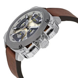  Shop Authentic Diesel BAMF Chronograph Beige Dial Brown Leather Strap Watch For Men - DZ7343 - Luxxuri