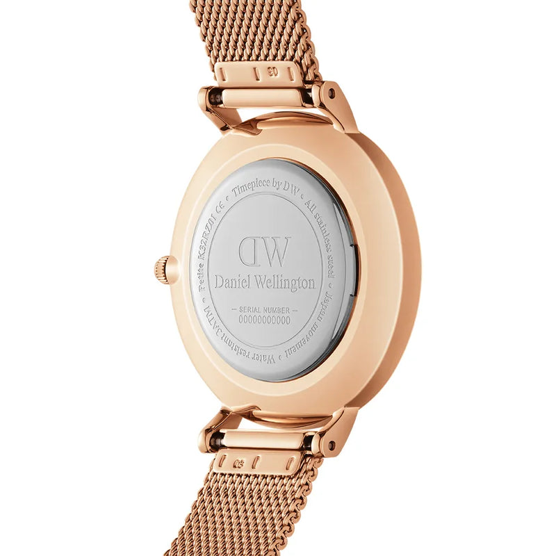  Shop Authentic Daniel Wellington Petite Melrose Pink Dial Rose Gold Mesh Strap Watch For Women - DW00100368 - Luxxuri