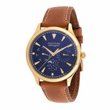  Shop Authentic Movado Heritage Celestograf Navy Blue Dial Brown Leather Strap Watch For Women - 3650010 - Luxxuri