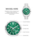  Shop Authentic Michael Kors Lexington Chronograph Green Dial Silver Steel Strap Watch for Women - MK9152 - Luxxuri