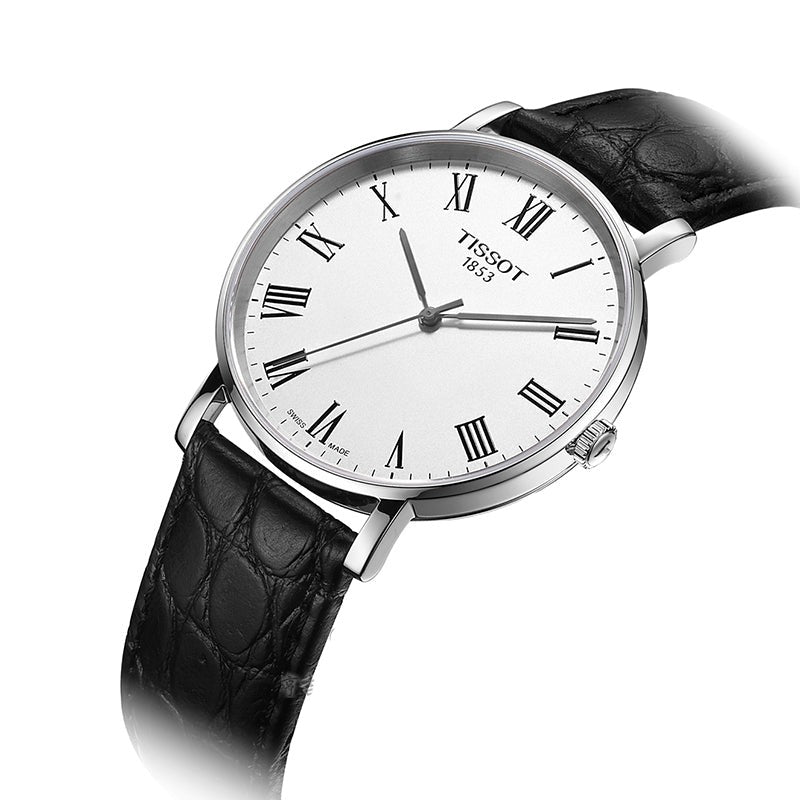  Shop Authentic Tissot Everytime Medium White Dial Black Leather Strap Watch For Men - T109.410.16.033.01 - Luxxuri