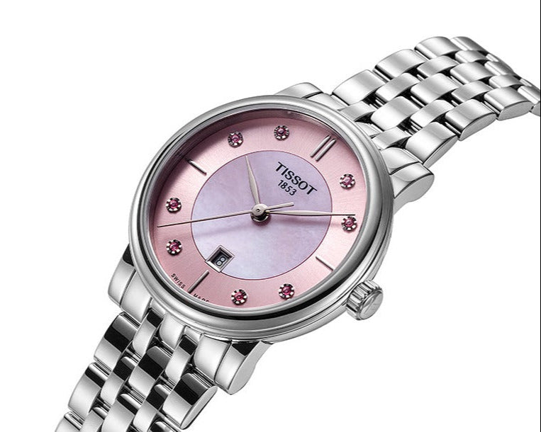  Shop Authentic Tissot T Classic Carson Premium Pink Dial Silver Steel Strap Watch for Women - T122.210.11.159.00 - Luxxuri