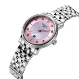  Shop Authentic Tissot T Classic Carson Premium Lady Mother of Pearl Pink Dial Silver Steel Strap Watch For Women - T122.210.11.159.00 - Luxxuri