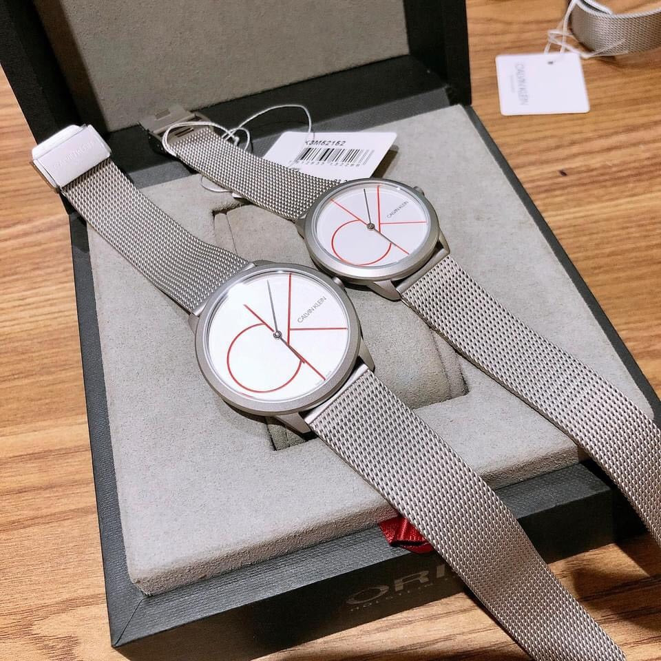  Shop Authentic Calvin Klein Minimal White Dial Silver Mesh Bracelet Watch for Men - K3M51152 - Luxxuri
