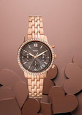  Shop Authentic Fossil Neutra Chronograph Mother of Pearl Brown Dial Rose Gold Steel Strap Watch for Women - ES5218 - Luxxuri