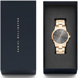  Shop Authentic Daniel Wellington Iconic Link Grey Dial Gold Steel Strap Watch For Women - DW00100334 - Luxxuri