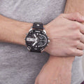  Shop Authentic Diesel Mr Daddy Black Dial Black Leather Strap Watch For Men - DZ7313 - Luxxuri