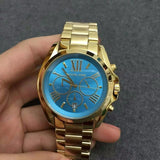  Shop Authentic Michael Kors Bradshaw Chronograph Blue Dial Gold Steel Strap Watch For Women - MK5975 - Luxxuri