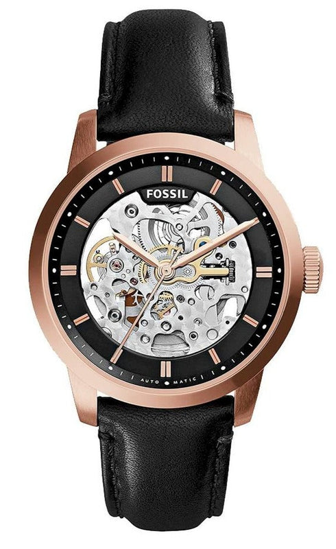  Shop Authentic Fossil Townsman Automatic Skeleton Black Dial Black Leather Strap Watch for Men - ME3084 - Luxxuri