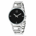  Shop Authentic Calvin Klein Stately Black Dial Silver Steel Strap Watch for Women - K3G2312S - Luxxuri