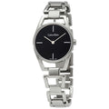  Shop Authentic Calvin Klein Dainty Black Dial Silver Steel Strap Watch for Women - K7L23141 - Luxxuri