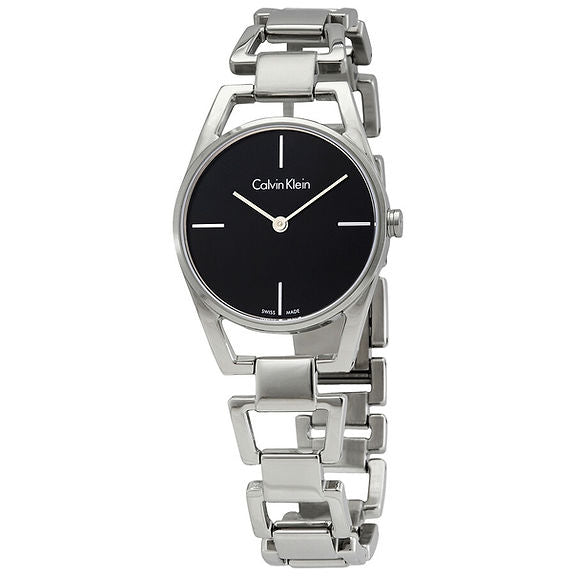  Shop Authentic Calvin Klein Dainty Black Dial Silver Steel Strap Watch for Women - K7L23141 - Luxxuri