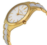  Shop Authentic Michael Kors Slim Runway Quartz White Dial Two Tone Steel Strap Watch For Women - MK4295 - Luxxuri