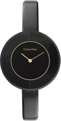  Shop Authentic Calvin Klein Chic Black Dial Black Leather Strap Watch for Women - K7N23CB1 - Luxxuri