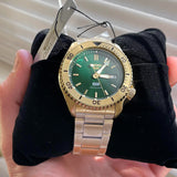  Shop Authentic Seiko 5 Sports HUF Limited Edition Green Dial Gold Steel Strap Watch For Men - SRPJ20 - Luxxuri