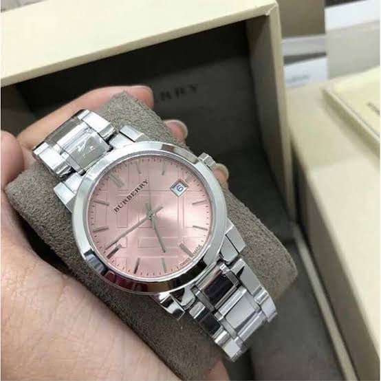  Shop Authentic Burberry The City Pink Dial Silver Steel Strap Watch for Women - BU9124 - Luxxuri
