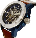  Shop Authentic Fossil Modern Machine Automatic Skeleton Silver Dial Brown Leather Strap Watch for Men - ME3135 - Luxxuri