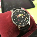  Shop Authentic Gucci G-Timeless Moonphase Black Dial Black Leather Strap Watch For Men - YA1264045 - Luxxuri