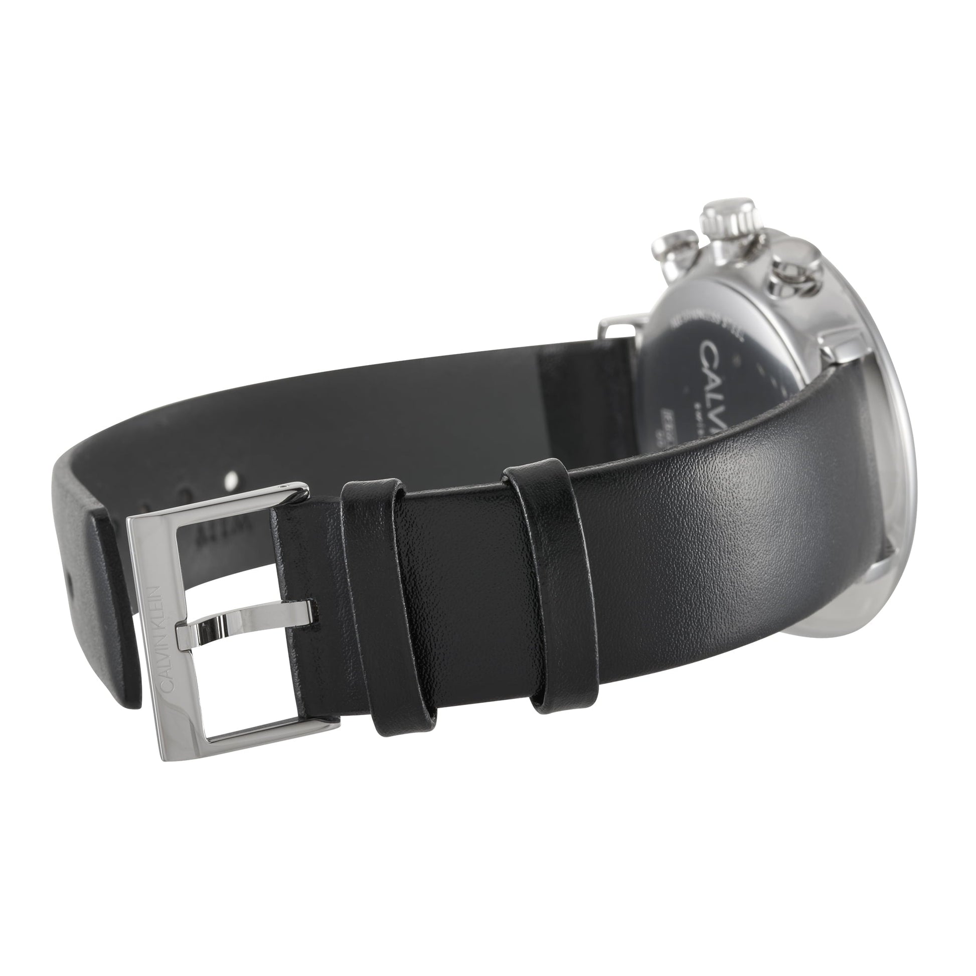  Shop Authentic Calvin Klein High Noon Chronograph White Dial Black Leather Strap Watch for Men - K8M271C6 - Luxxuri