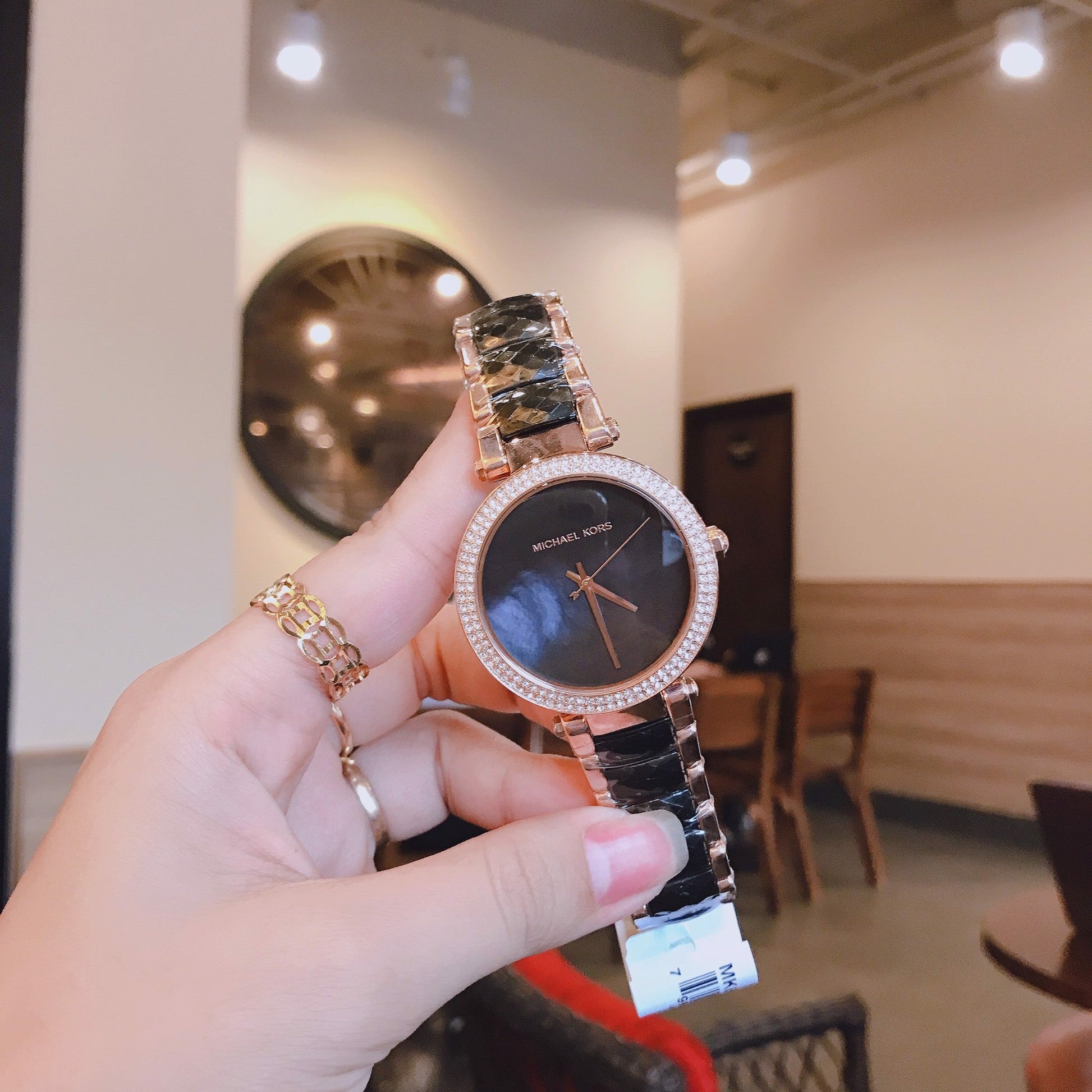  Shop Authentic Michael Kors Parker Mother of Pearl Black Dial Two Tone Steel Strap Watch for Women - MK6414 - Luxxuri