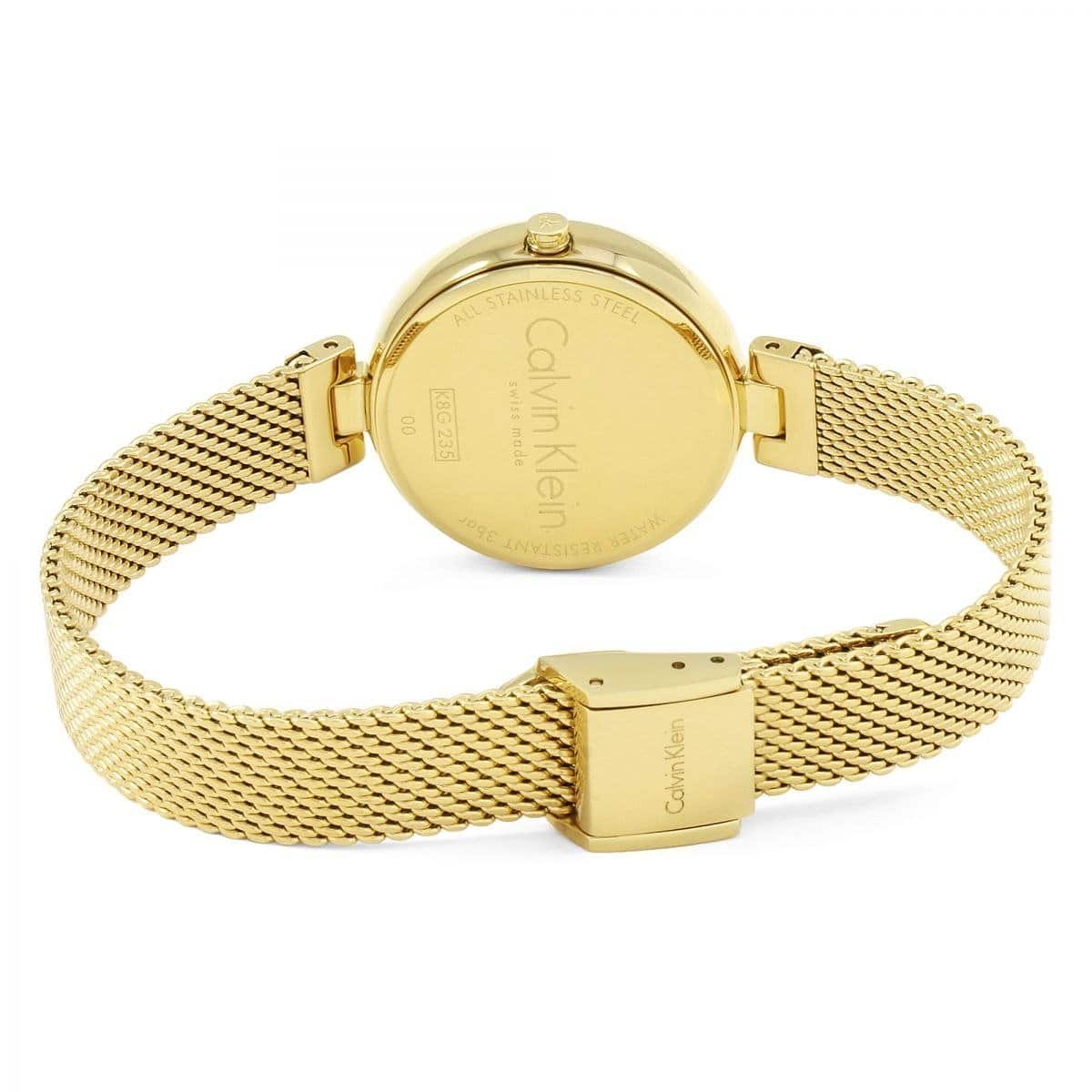  Shop Authentic Calvin Klein Authentic White Dial Rose Gold Mesh Bracelet Watch for Women - K8G23526 - Luxxuri