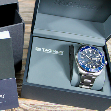  Shop Authentic Tag Heuer Aquaracer Calibre 5 Blue Dial Silver Steel Strap Watch for Men - WAY201B.BA0927 - Luxxuri