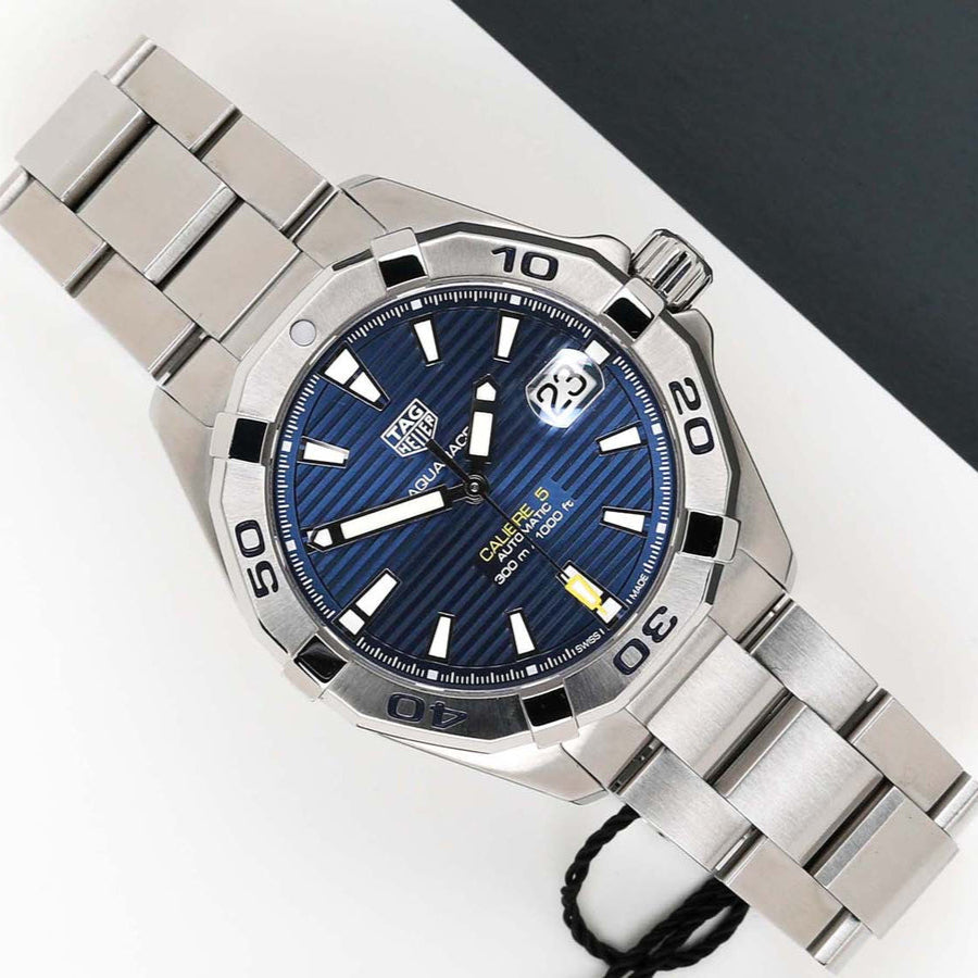  Shop Authentic Tag Heuer Aquaracer Automatic Blue Dial Silver Steel Strap Watch for Men - WBD2112.BA0928 - Luxxuri