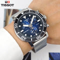 Tissot Seastar 1000 Chronograph Blue Dial Silver Mesh Bracelet Watch For Men - T120.417.11.041.02