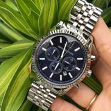  Shop Authentic Michael Kors Lexington Chronograph Blue Dial Silver Steel Strap Watch for Men - MK8280 - Luxxuri