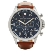  Shop Authentic Michael Kors Gage Chronograph Blue Dial Brown Leather Strap Watch For Men - MK8362 - Luxxuri