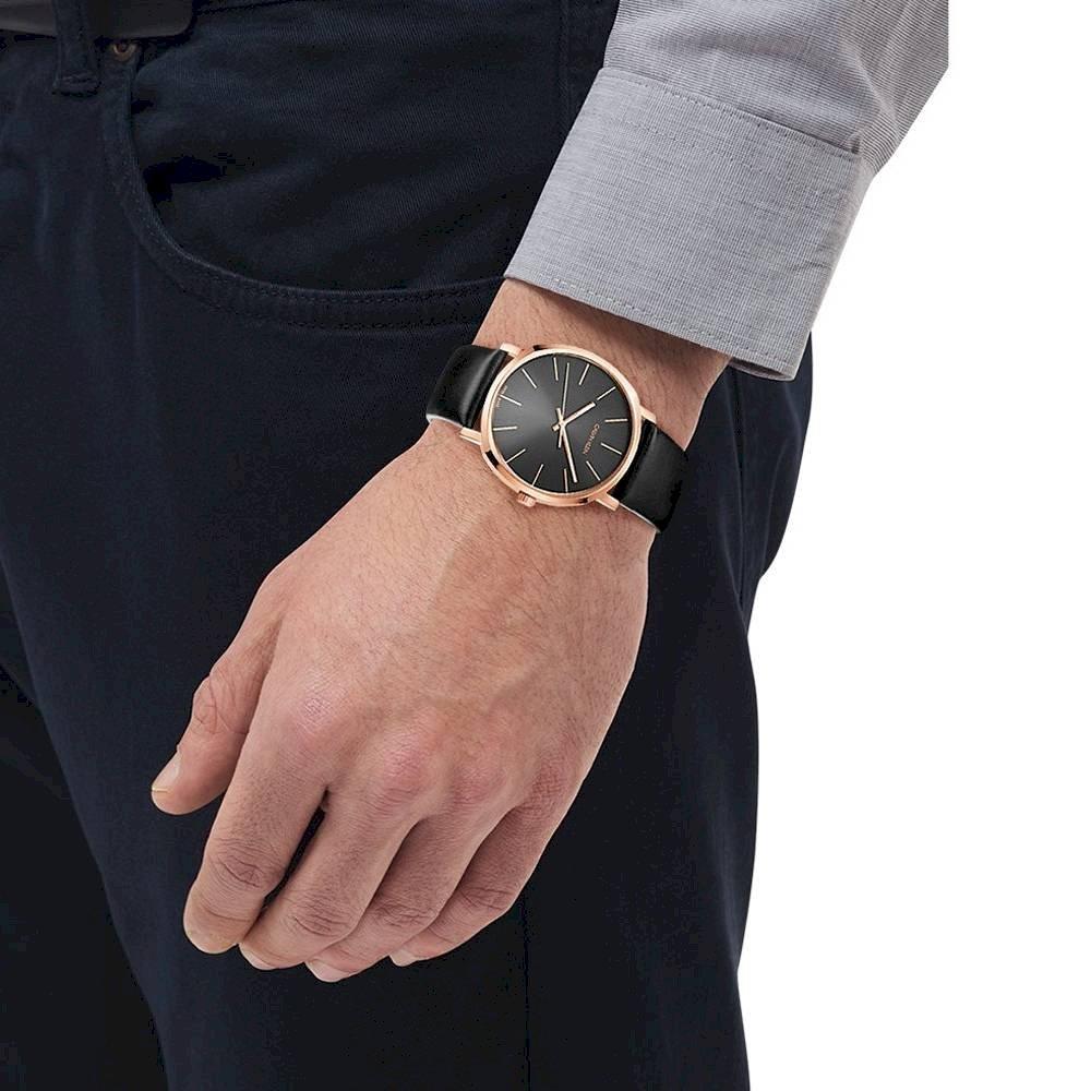  Shop Authentic Calvin Klein Posh Black Dial Black Leather Strap Watch for Men - K8Q316C3 - Luxxuri