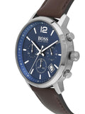  Shop Authentic Hugo Boss Attitude Blue Dial Brown Leather Strap Watch for Men - 1513606 - Luxxuri