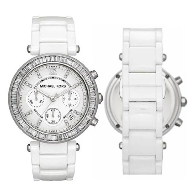  Shop Authentic Michael Kors Parker White Dial White Leather Strap Watch for Women - MK5848 - Luxxuri