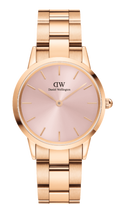  Shop Authentic Daniel Wellington Iconic Link Pink Dial Rose Gold Steel Strap Watch For Women - DW00100335 - Luxxuri