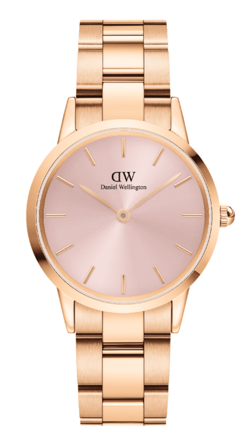  Shop Authentic Daniel Wellington Iconic Link Pink Dial Rose Gold Steel Strap Watch For Women - DW00100335 - Luxxuri