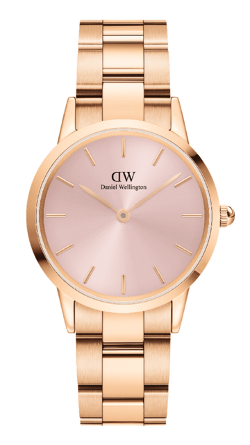  Shop Authentic Daniel Wellington Iconic Link Pink Dial Rose Gold Steel Strap Watch For Women - DW00100335 - Luxxuri