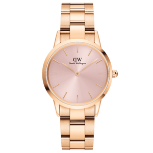  Shop Authentic Daniel Wellington Iconic Link Unitone Rose Gold Dial Rose Gold Steel Strap Watch For Women - DW00100401 - Luxxuri