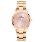  Shop Authentic Daniel Wellington Iconic Link Unitone Rose Gold Dial Rose Gold Steel Strap Watch For Women - DW00100401 - Luxxuri