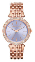 Michael Kors Darci Purple Dial Rose Gold Steel Strap Watch for Women - MK3400