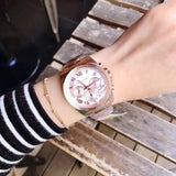  Shop Authentic Michael Kors Brecken Chronograph Quartz Rose Gold Dial Rose Gold Steel Strap Watch For Women - MK6367 - Luxxuri