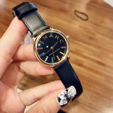  Shop Authentic Marc Jacobs Roxy Black Dial Black Leather Strap Watch for Women - MJ1592 - Luxxuri