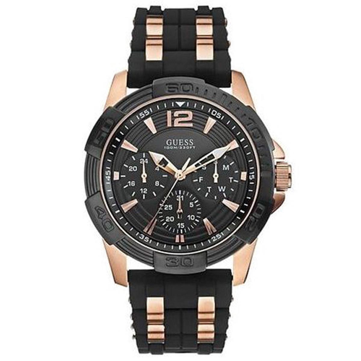  Shop Authentic Guess Oasis Black Dial Two Tone Steel Strap Watch for Men - W0366G3 - Luxxuri