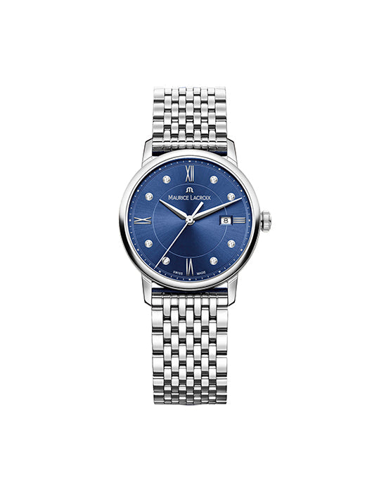  Shop Authentic Maurice Lacroix Eliros Sunbrushed Blue Dial Silver Steel Strap Watch for Women - EL1094-SS002-130-1 - Luxxuri