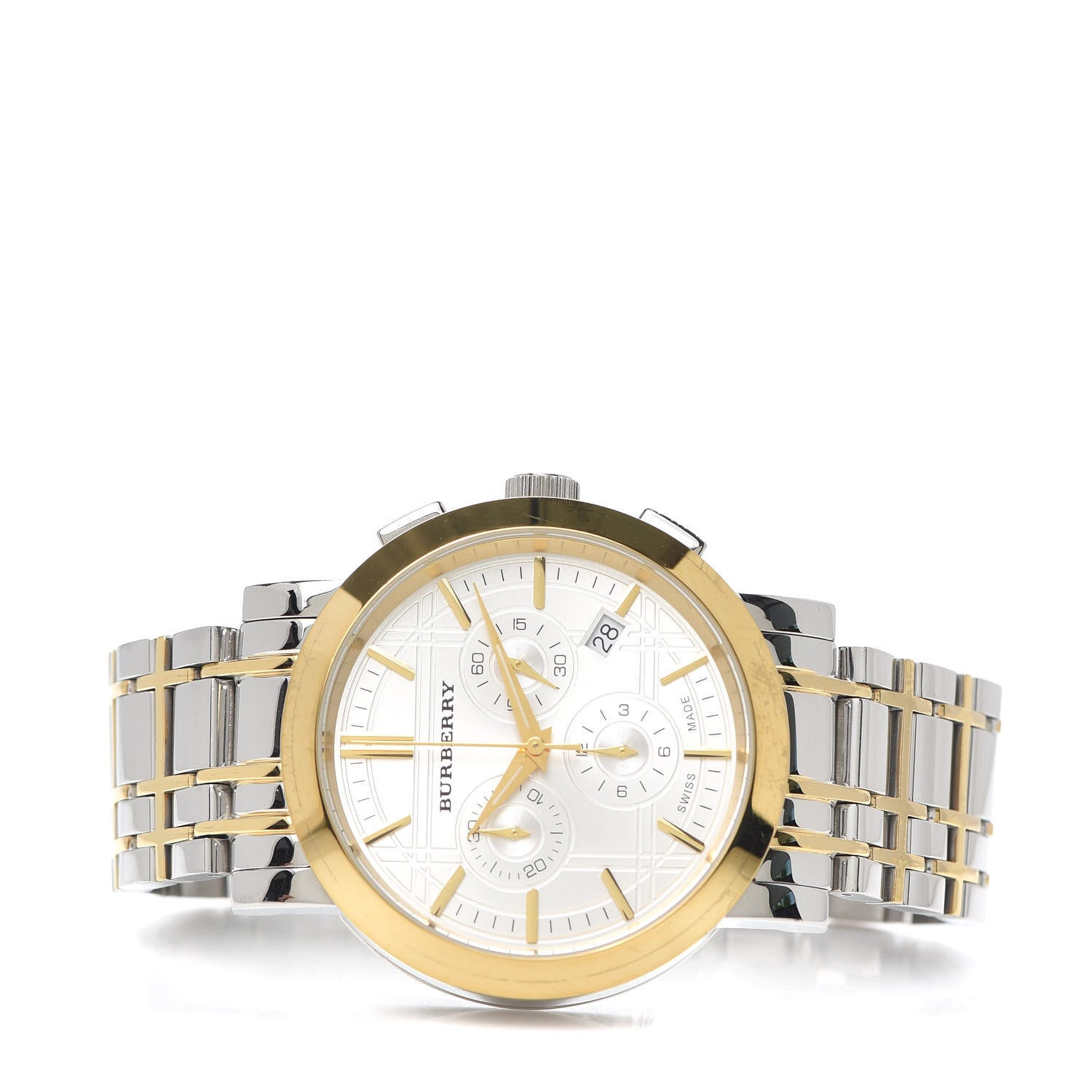  Shop Authentic Burberry The City White Dial Two Tone Steel Strap Watch for Men - BU9751 - Luxxuri