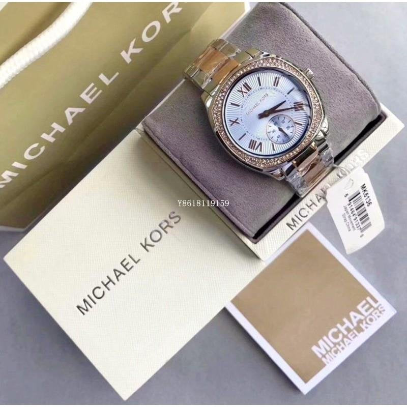  Shop Authentic Michael Kors Bryn Quartz Blue Dial Two Tone Steel Strap Watch For Women - MK6136 - Luxxuri