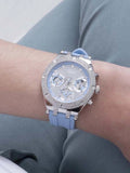  Shop Authentic Guess Heiress Diamonds Blue Dial Blue Rubber Strap Watch for Women - GW0407L1 - Luxxuri