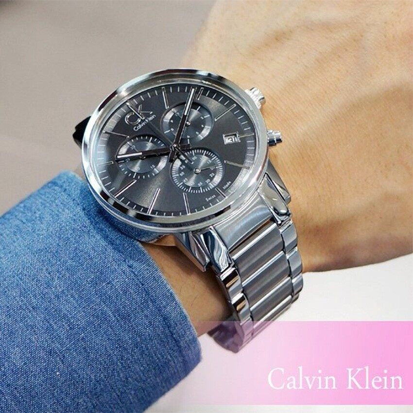  Shop Authentic Calvin Klein Post Minimal Chronograph Black Dial Silver Steel Strap Watch for Men - K7627161 - Luxxuri