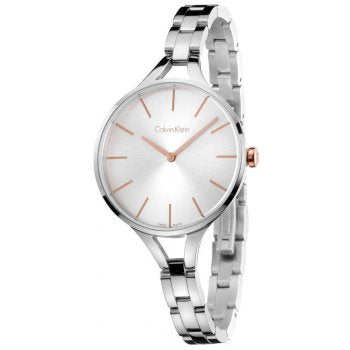  Shop Authentic Calvin Klein Graphic Silver Dial Silver Steel Strap Watch for Women - K7E23B46 - Luxxuri