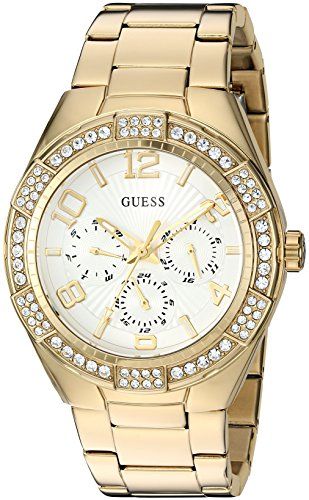  Shop Authentic Guess Luna Diamonds White Dial Gold Steel Strap Watch for Women - W0729L2 - Luxxuri