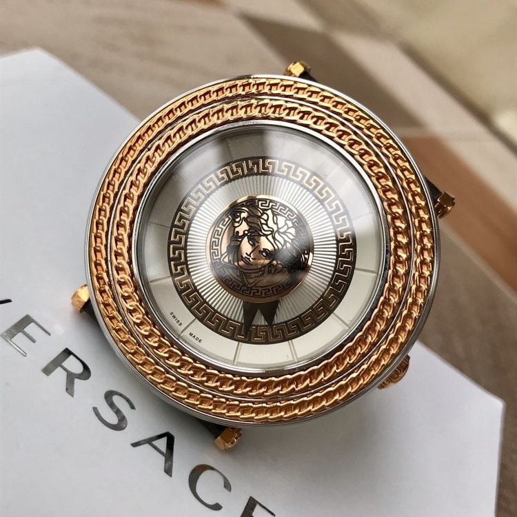  Shop Authentic Versace V Metal Icon Quartz Silver Dial Brown Leather Strap Watch For Men - VQL010015 - Luxxuri